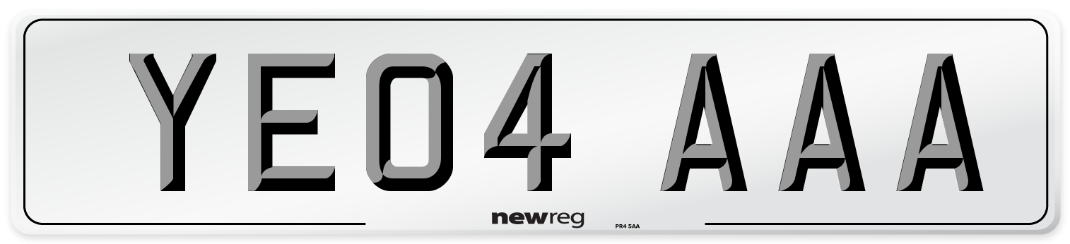 YE04 AAA Number Plate from New Reg
